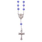 ST. CHRISTOPHER BLUE GLASS BEAD AUTO ROSARY