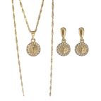 ST. BENEDICT MEDAL NECKLACE (20") & EARRING SET
