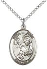 STERLING SILVER ST MARK THE EVANGELIST PENDANT WITH CHAIN - 3/4" x 1/2"