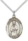 STERLING SILVER OUR LADY OF HOPE PENDANT WITH CHAIN - 3/4" x 1/2"