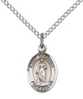 STERLING SILVER ST BARBARA PENDANT WITH CHAIN - 1/2" x 1/4"