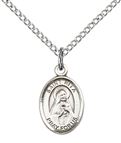 STERLING SILVER ST RITA OF CASCIA PENDANT WITH CHAIN - 1/2" x 1/4"