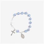 BLUE ROSE LANTERN BEAD ROSARY BRACELET