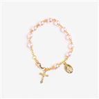 TRANSLUCENT PINK BEAD ROSARY BRACELET
