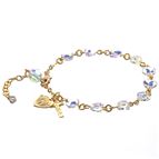 Gold Heart Rosary Bracelet