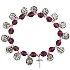 PURPLE BEAD STATIONS OF THE CROSS BRACELET