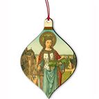 ST DYMPHNA WOOD ORNAMENT