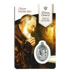 PADRE PIO HOLY CARD WITH MEDAL FOR HEALING