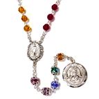 STERLING SILVER AND CRYSTAL ST. MICHAEL CHAPLET WITH BOOKLET