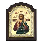 JESUS CHRIST THE GOOD SHEPHERD ENGRAVED ARCHED ICON - 7.9"
