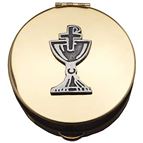 CHALICE AND CROSS BRASS PYX