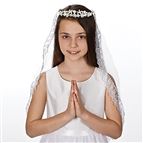 COMMUNION VEIL WITH PEARL TIARA