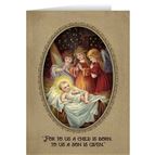 VINTAGE ANGELS IN ADORATION CHRISTMAS CARDS (BOX OF 25)