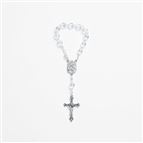 ST. CHRISTOPHER CRYSTAL BEAD SINGLE DECADE AUTO ROSARY