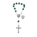 JUBILEE 2025 GREEN GLASS BEAD AUTO ROSARY
