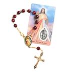 DIVINE MERCY AUTO ROSARY WITH PRAYER CARD