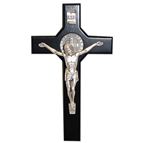 BLACK WOOD ST. BENEDICT WALL CRUCIFIX