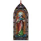ST ANNE STAINED GLASS WOOD ORNAMENT