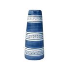 HANDPAINTED TAPER CANDLE STICK/BUD VASE WITH CANDLE (BY MONASTERY OF BETHLEHEM)  - DUSTY BLUE