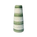 HANDPAINTED TAPER CANDLE STICK/BUD VASE WITH CANDLE (BY MONASTERY OF BETHLEHEM)  - SAGE GREEN