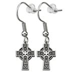 STERLING SILVER IRISH CELTIC CROSS EARRINGS