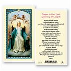 LAMINATED HOLY CARD - QUEEN OF THE ANGELS