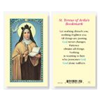 LAMINATED HOLY CARD - ST. TERESA OF AVILA