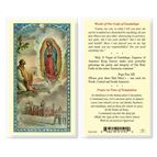 LAMINATED HOLY CARD - O.L. OF GUADALUPE/JUAN DIEGO