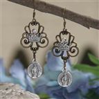 HAND CRAFTED OUR LADY OF THE MIRACULOUS MEDAL WITH CROWN - EARRINGS