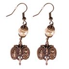 BRONZE CRUCIFIX, MIRACULOUS MEDAL AND SCAPULAR MEDAL EARRINGS