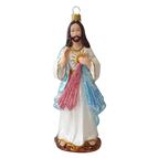 DIVINE MERCY FIGURINE - HAND PAINTED BLOWN GLASS ORNAMENT