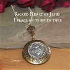 HAND CRAFTED SACRED HEART - LOCKET NECKLACE (28")