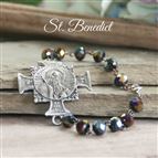 ST. BENEDICT MEDAL - BRACELET (PEACOCK)