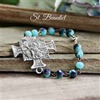 ST. BENEDICT MEDAL - BRACELET (BLUE)