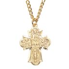 GOLD OVER STERLING 4-WAY MEDAL - 3/4"