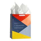 HAPPY + BLESSED BIRTHDAY - GIFT BAG (WITH TISSUE PAPER)