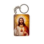 SACRED HEART - WOODEN ICON KEYCHAIN
