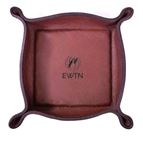 LEATHER LOGO TRAY - HANDMADE IN ASSISI - BROWN