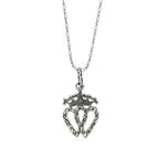 STERLING SILVER TWO HEARTS NECKLACE (16")