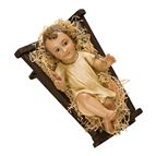INFANT JESUS IN GOWN WITH CRIB - 10"