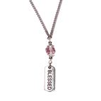 PINK BEAD NECKLACE (18") WITH DANGLE