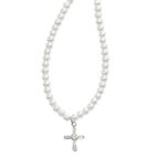 PEARL NECKLACE WITH CRYSTAL CROSS