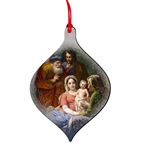 HOLY FAMILY WITH GRANDPARENTS WOOD ORNAMENT