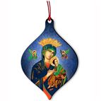 OUR LADY OF PERPETUAL HELP WOOD ORNAMENT