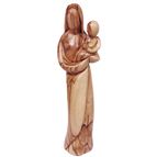 MADONNA AND CHILD STATUE - OLIVE WOOD - 8 3/4"