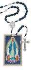 LARGE BLUE WOOD MIRACULOUS MEDAL ROSARY