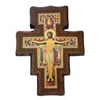 SAN DAMIANO CRUCIFIX ON WALNUT 11¾”