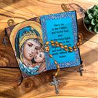 MADONNA AND CHILD ROSARY WITH POUCH