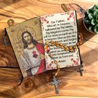 SACRED HEART OF JESUS ROSARY AND POUCH
