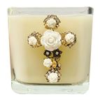 ROSE OF SHARON - BIBLICAL OIL CROSS CANDLE